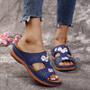 Zoloss - Flower Embroidered Vintage Casual Wedges Sandals