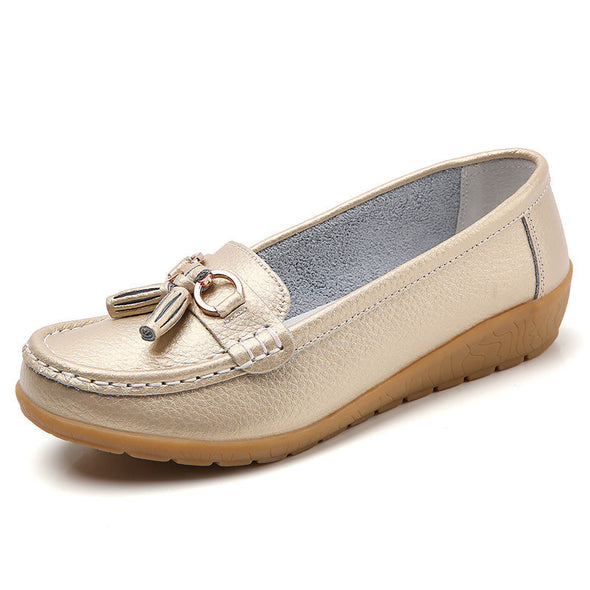 Zoloss Women Flats Ballet Leather Breathable Casual Shoes