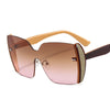 New frameless body color patch women's Sunglasses European and American style gorgeous avant-garde Sunglasses