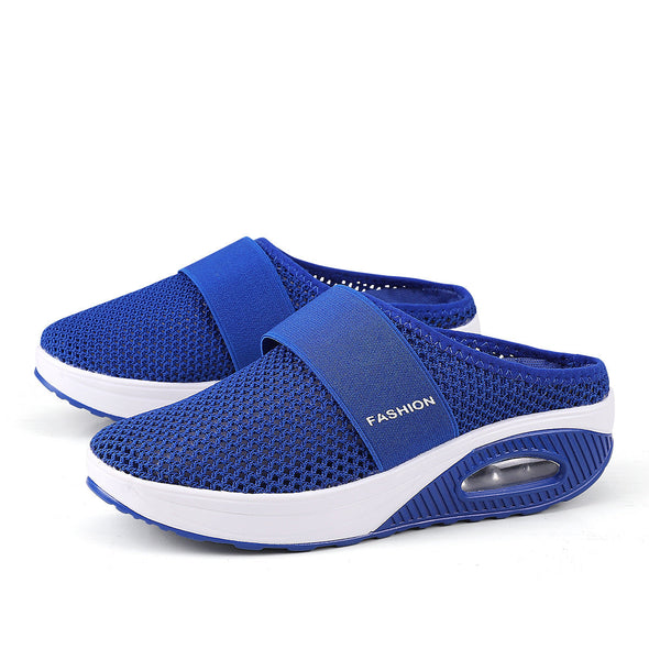 Air-cushioned slip-on walking shoes