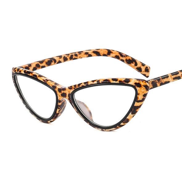 New cat's eye frame shaving sunglasses ins cross-border leopard flat mirror fashion modern glasses