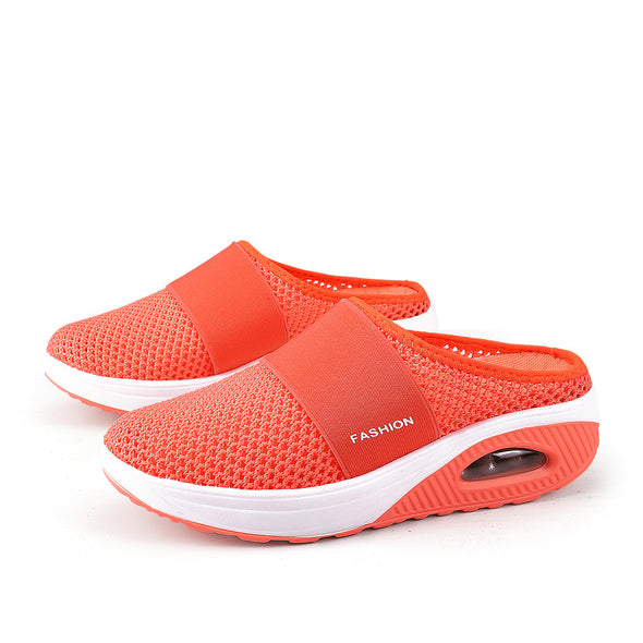 Air-cushioned slip-on walking shoes