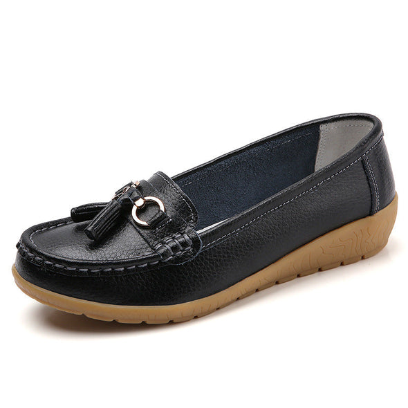 Zoloss Women Flats Ballet Leather Breathable Casual Shoes