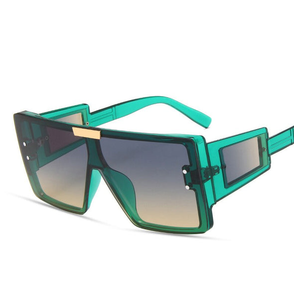 One Piece Sqaue Sunglasses Women Men   Big Frames Eyeglasses Luxury Brand Designer Glasses Men Retro Vintage Eyewear