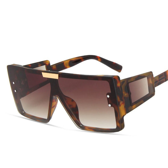 One Piece Sqaue Sunglasses Women Men   Big Frames Eyeglasses Luxury Brand Designer Glasses Men Retro Vintage Eyewear
