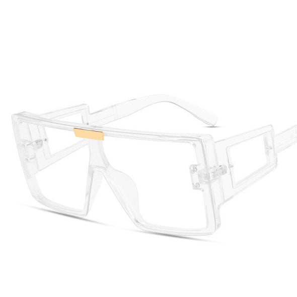 One Piece Sqaue Sunglasses Women Men   Big Frames Eyeglasses Luxury Brand Designer Glasses Men Retro Vintage Eyewear