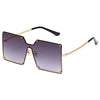 2021 Oversize Rimless Square Women Men One Piece Retro Sunglasses UV400