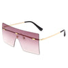 Oversized Rimless  Fashion Women Metal Gradient Sun glasses