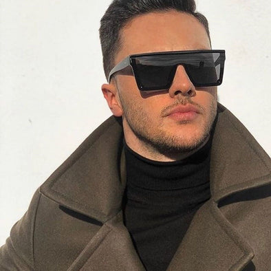 Oversized Shades Sunglasses Men Black Fashion Square Sun Glasses Male Vintage Retro Glasses Female Women Lentes