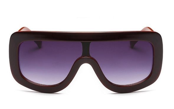Oversized Square  Women Vintage Shades Fashion Flat Top Men Sunglasses