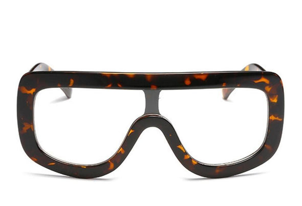 Oversized Square  Women Vintage Shades Fashion Flat Top Men Sunglasses