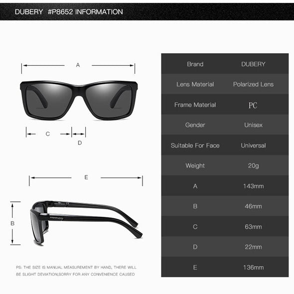 Square Polarized Sunglasses for Men Women Sports Driving Glasses