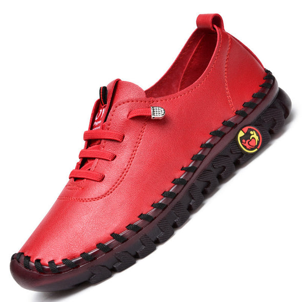 Zoloss Platform Loafers Casual Shoes Leather Flats Comfortable Slip on Mom Shoe Oxfords