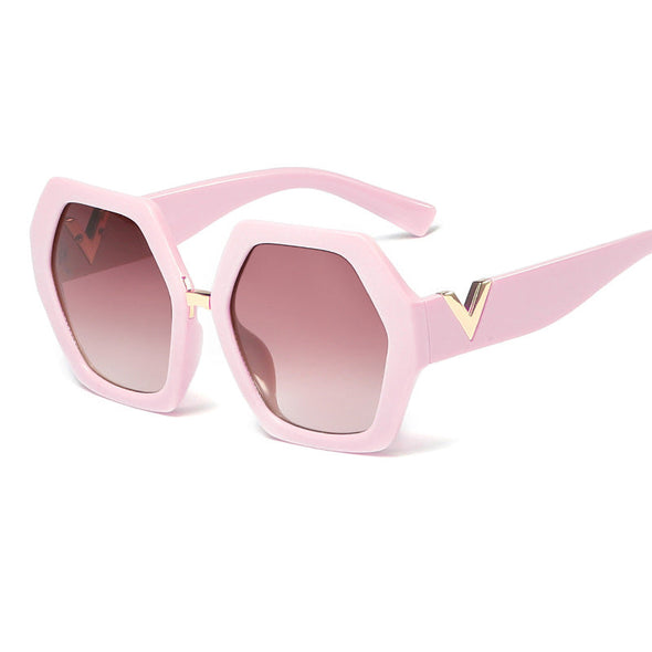 Polygonal Gradient Sunglasses Women  Luxury Brand Hexagon Black Men Sun Glasses Personality Ladies Chic 90s Eyewears