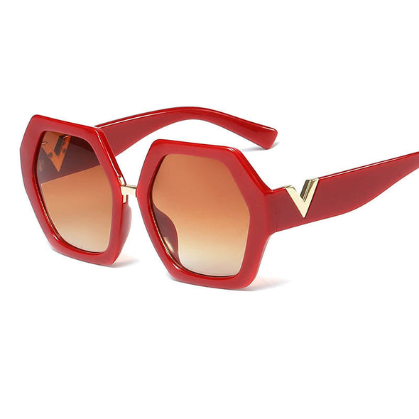 Polygonal Gradient Sunglasses Women  Luxury Brand Hexagon Black Men Sun Glasses Personality Ladies Chic 90s Eyewears