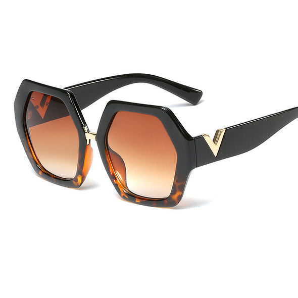 Polygonal Gradient Sunglasses Women  Luxury Brand Hexagon Black Men Sun Glasses Personality Ladies Chic 90s Eyewears