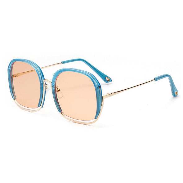 Punk Women Square Sunglasses Half Frame Trendy Oversized Sun Glasses Men Ladies Goggle Shades  Female Eyewear