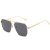 Retro Oversized Square Polarized Sunglasses for Women Men Vintage Double Bridge Shades UV400 Classic Large Metal Sun Glasses