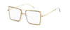 Rhinestone Glasses Fashion Transparent square  Crystal metal frame Myopia Nerd Glasses