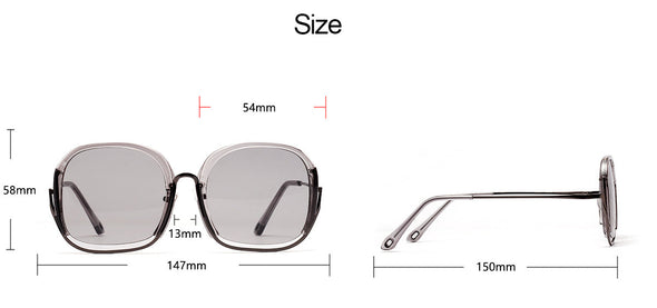 Punk Women Square Sunglasses Half Frame Trendy Oversized Sun Glasses Men Ladies Goggle Shades  Female Eyewear