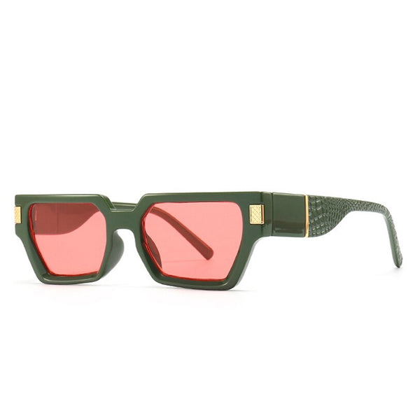 Fashion Square Sunglasses Women Retro Rivets Decoration Brand Designer Men Gradient Sun Glasses Shades