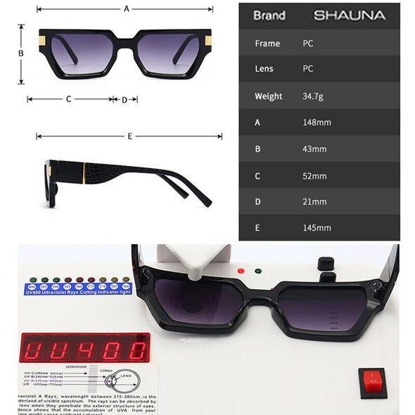 Fashion Square Sunglasses Women Retro Rivets Decoration Brand Designer Men Gradient Sun Glasses Shades