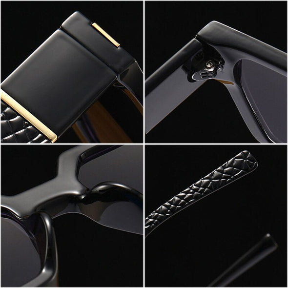 Fashion Square Sunglasses Women Retro Rivets Decoration Brand Designer Men Gradient Sun Glasses Shades