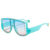 Retro Oversized Square Women Sunglasses Brand Designer Fashion Gradient One Piece Rivets Sun Glasses Men Shades UV400