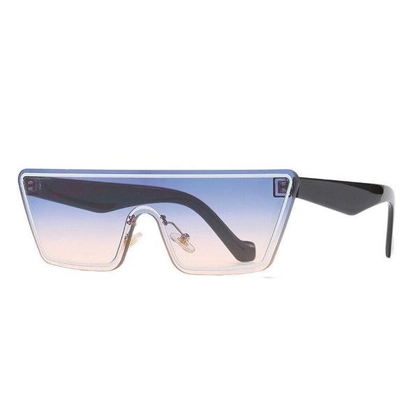 Fashion Rimless One Piece Cat Eye Women Vintage Colorful Gradient Eyewear Sun Glasses