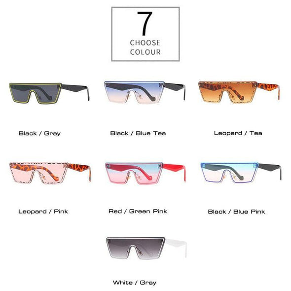 Fashion Rimless One Piece Cat Eye Women Vintage Colorful Gradient Eyewear Sun Glasses