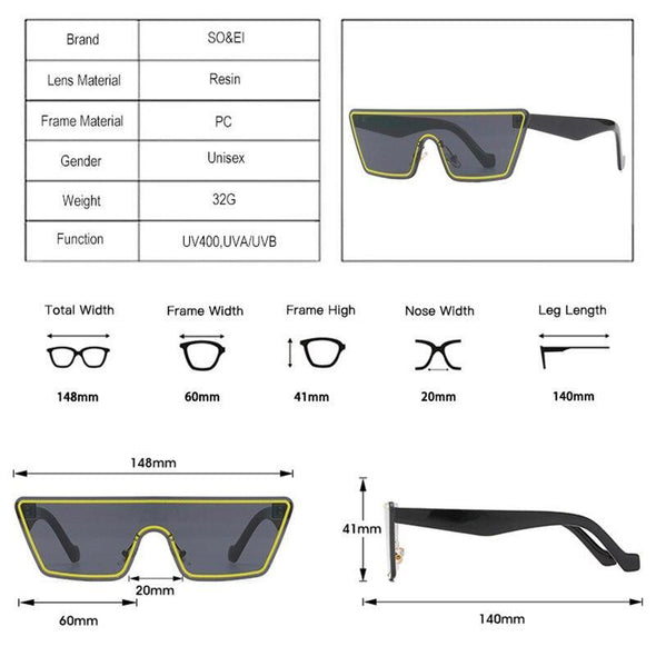 Fashion Rimless One Piece Cat Eye Women Vintage Colorful Gradient Eyewear Sun Glasses