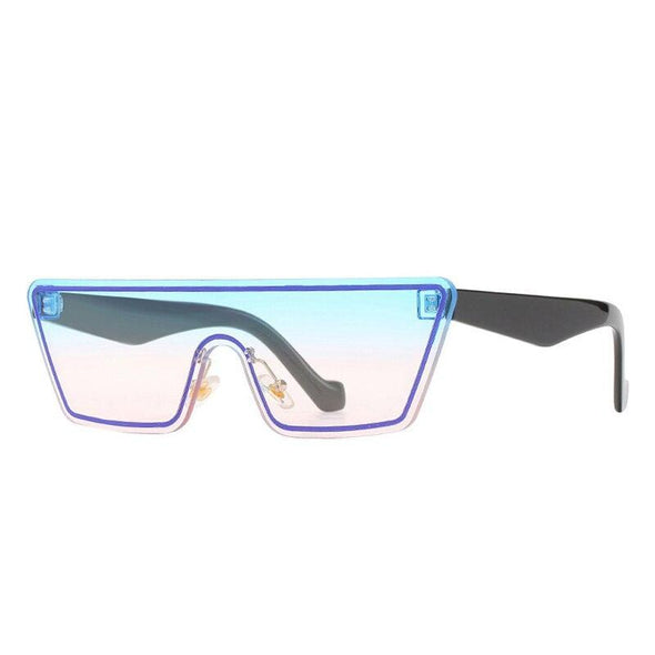 Fashion Rimless One Piece Cat Eye Women Vintage Colorful Gradient Eyewear Sun Glasses