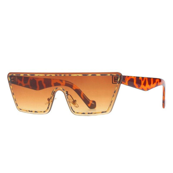 Fashion Rimless One Piece Cat Eye Women Vintage Colorful Gradient Eyewear Sun Glasses