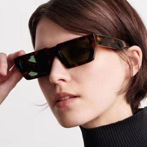 Fashion Small Rectangle Jelly Gray Sunglasses Women Shades UV400 Retro Square Leopard Men Sun Glasses