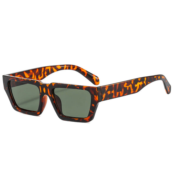 Fashion Small Rectangle Jelly Gray Sunglasses Women Shades UV400 Retro Square Leopard Men Sun Glasses