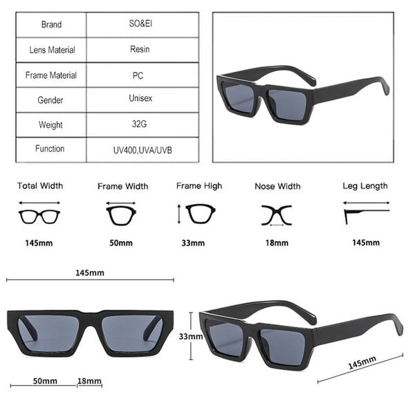 Fashion Small Rectangle Jelly Gray Sunglasses Women Shades UV400 Retro Square Leopard Men Sun Glasses