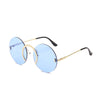 Fashion Unique Nose Ring Round Sunglasses Women Vintage Rimless Clear Ocean Lens Eyewear Men Sun Glasses