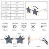 Vintage Unique Star Shape Mirror Rimless Sunglasses Women Fashion Clear Ocean Lens Eyewear Men Trending Sun Glasses Shades