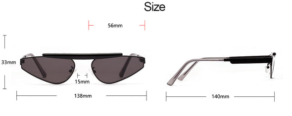 Steampunk Cat Eye Sunglasses Women Luxury Brand Designer Triangle Sun Glasses Men Small Punk Eyeglasses