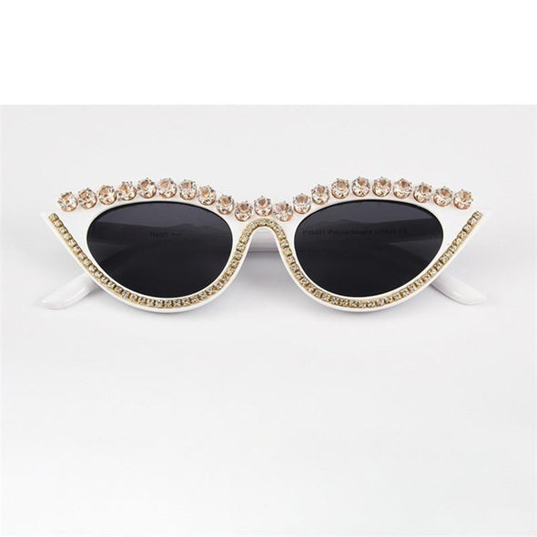 Small Cat Eye Diamond  Fashion Rhinestone Sun Glasses