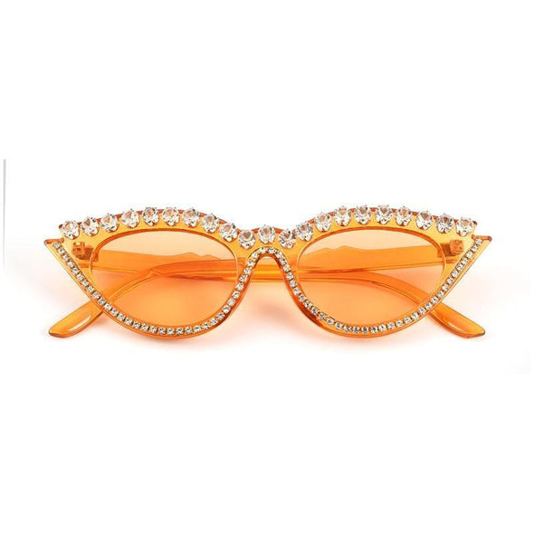 Small Cat Eye Diamond  Fashion Rhinestone Sun Glasses