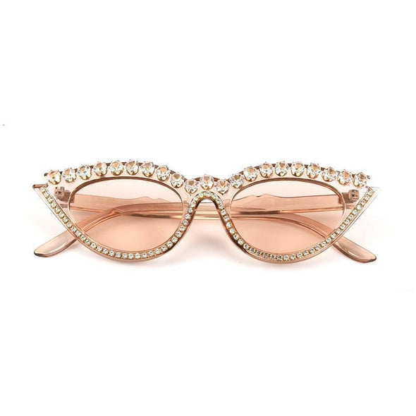 Small Cat Eye Diamond  Fashion Rhinestone Sun Glasses