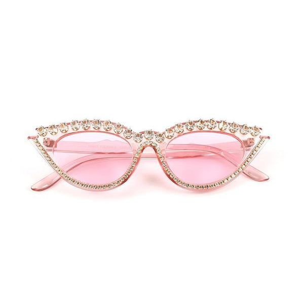 Small Cat Eye Diamond  Fashion Rhinestone Sun Glasses