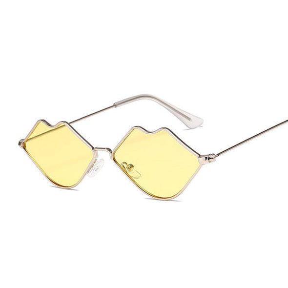 Small Frame Sunglasses Women Retro Lips Mirror Metal Sun Glasses Female Vintage Brand Designer Lunette