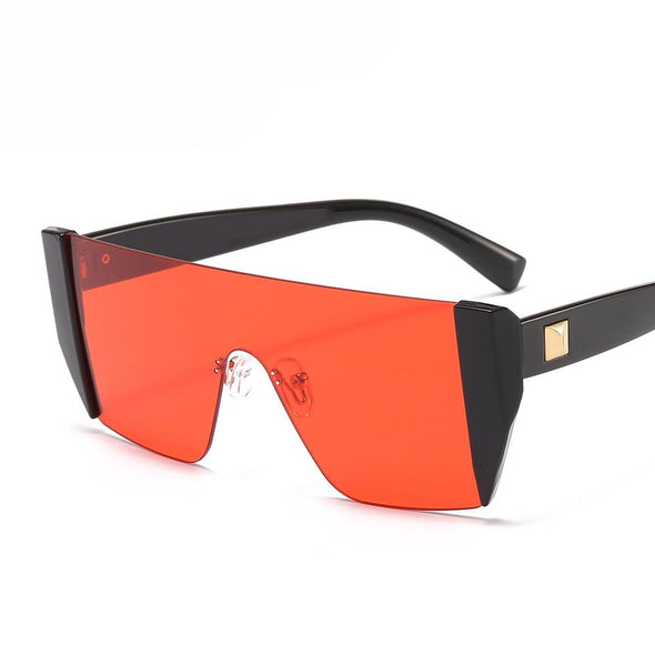 Square Rimless  Luxury Brand Designer  One Piece Oversized Sun glasses