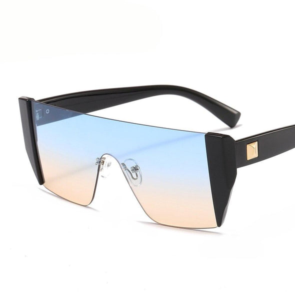 Square Rimless  Luxury Brand Designer  One Piece Oversized Sun glasses