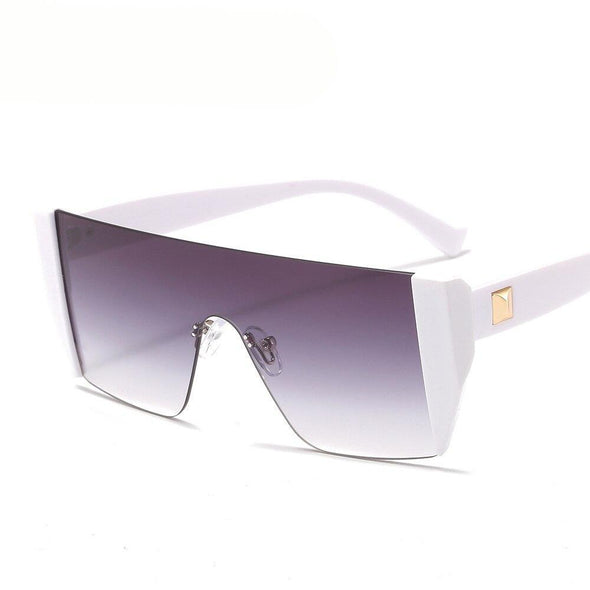Square Rimless  Luxury Brand Designer  One Piece Oversized Sun glasses