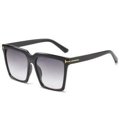 Square Sunglasses Women Men 2021 Oversize TF Black Gradient Glasses