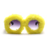 Steampunk Oversized Sunglasses Women Soft Fur Sun Glasses Men UV400 Gradient Goggle Shades Handmade Eyewear