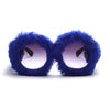 Steampunk Oversized Sunglasses Women Soft Fur Sun Glasses Men UV400 Gradient Goggle Shades Handmade Eyewear